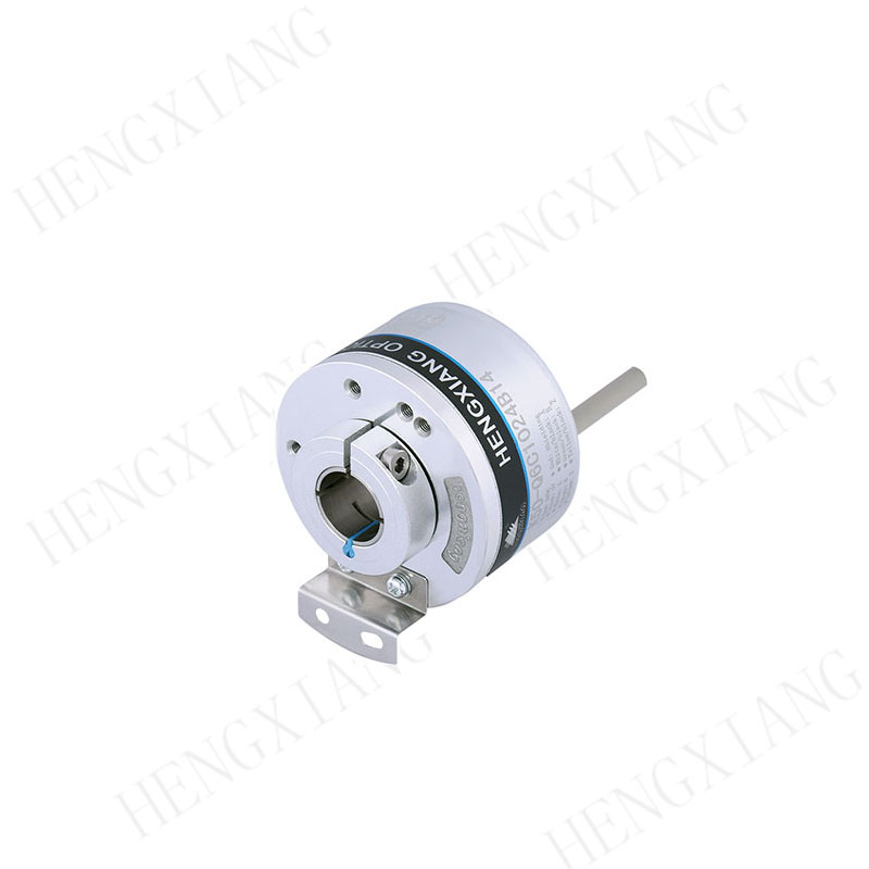 K50 Optical Position Encoder , Hollow Shaft Optical Encoder 14mm Line Driver Output 5V DC 5000 Resolution