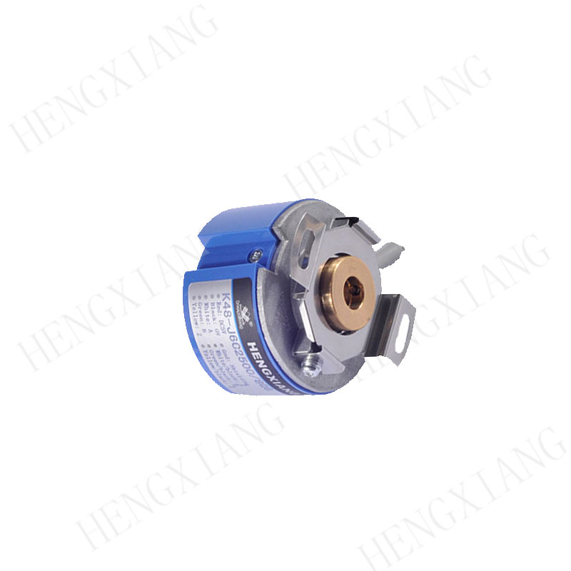 k48 rotary encoder radial encode hollow shaft through hole encoder shaft 8/10/12mm line driver output for servo motor