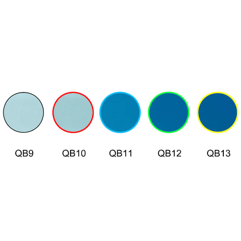 blue colored absorption optical glass filter QB9 QB10 QB11 QB12 QB13