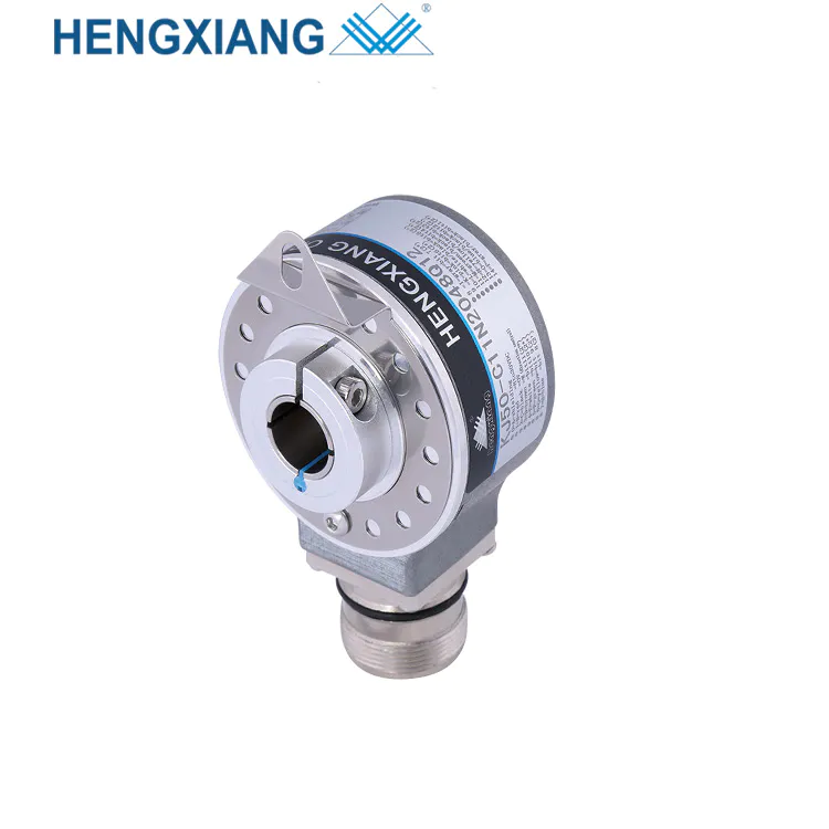 KJ50 hollow shaft encoder blind hole 15mm single turn encoder absolute rotary encoder NPN open collector gray code output  low cost encoder